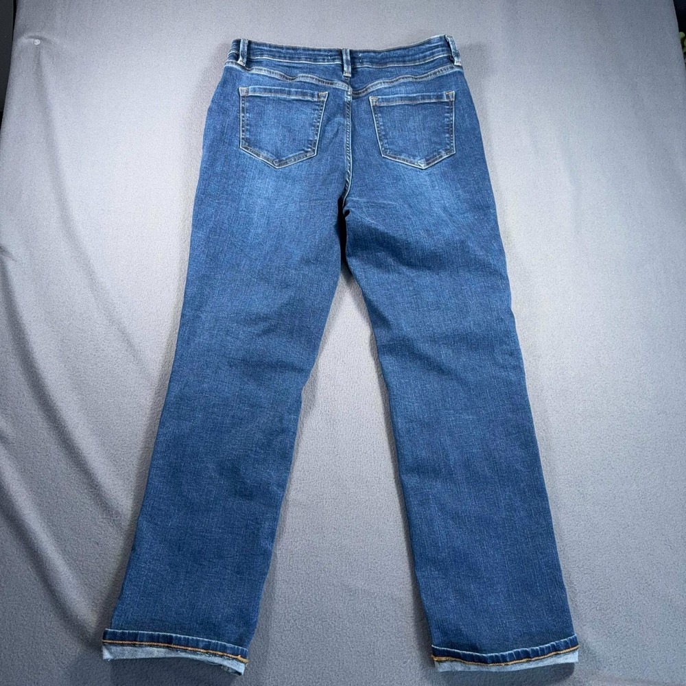 Liz Claiborne Jeans Womens 10 Stretch Straight Blue Cuffed Hem 31x28